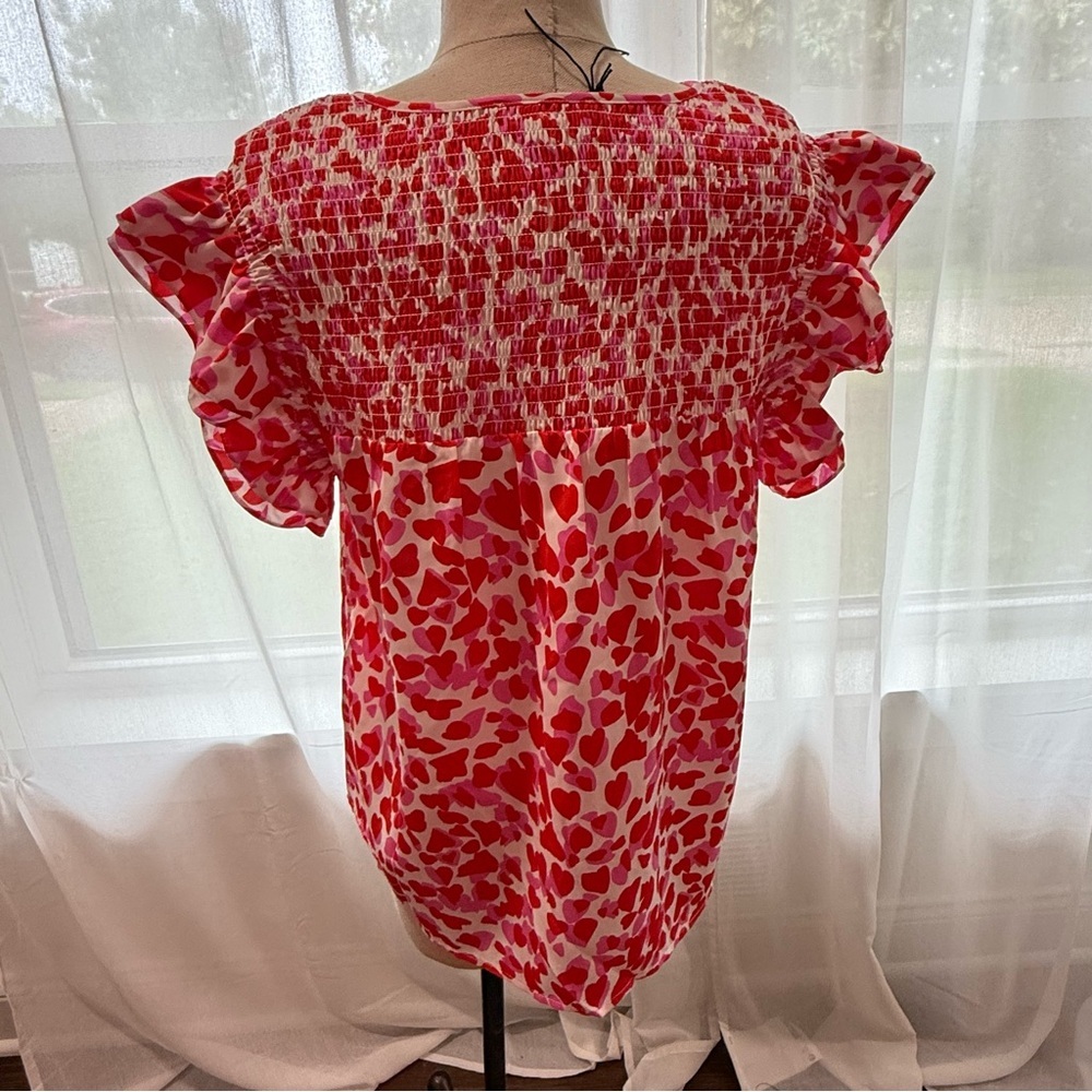 Thml Red Multi Color Blouse Size Medium Nwot - image 4